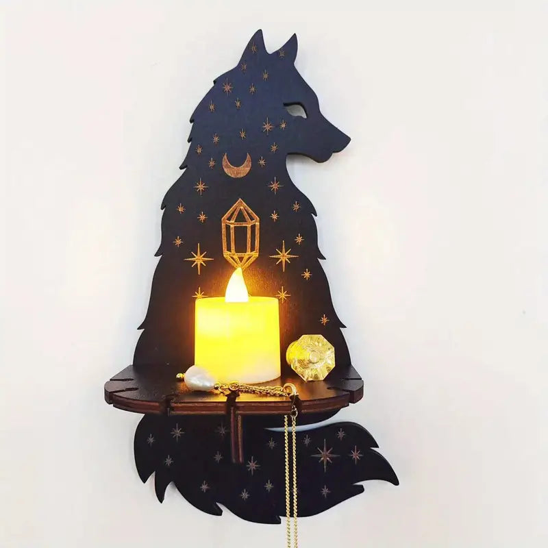 Wooden Animal Wall Candle Holders for Home Decor (Set of 2)