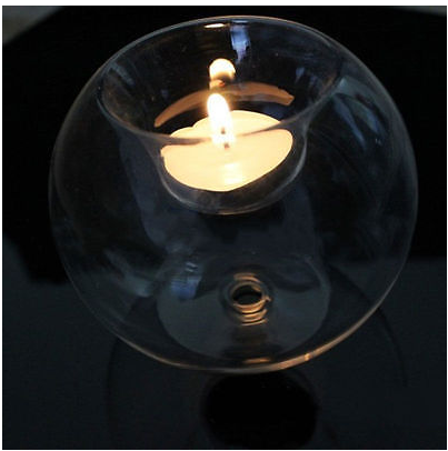 Crystal Lamp and Glass Candle Holder