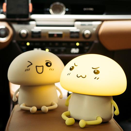 Silicone Touch LED Cartoon Pet Night Light Mushroom Lamp