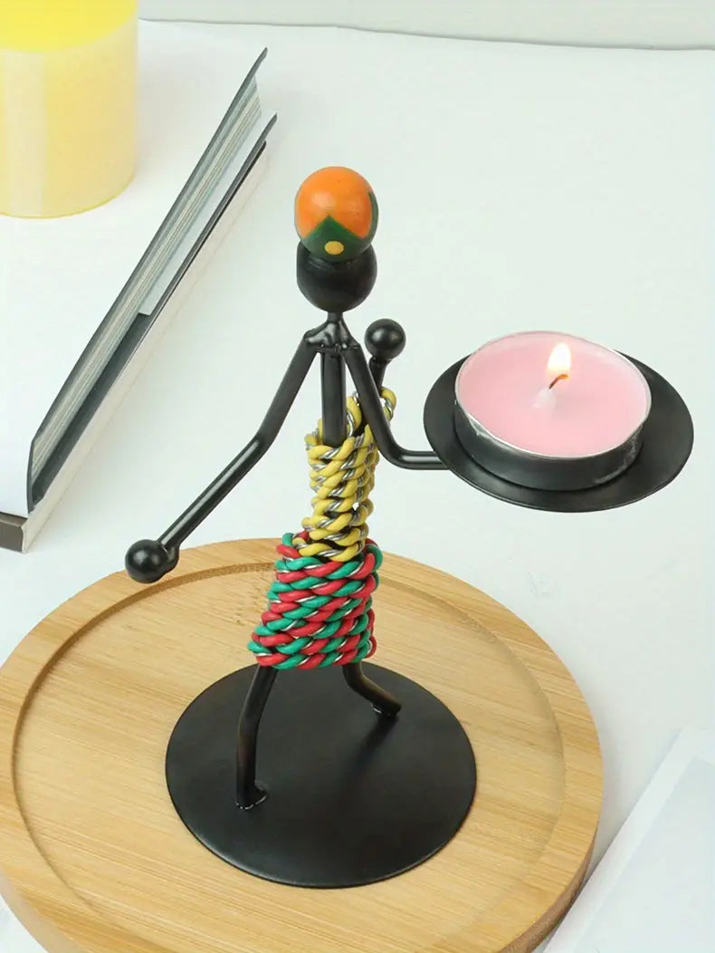 1 PC Iron Art Candle Holder for Tabletop Decoration