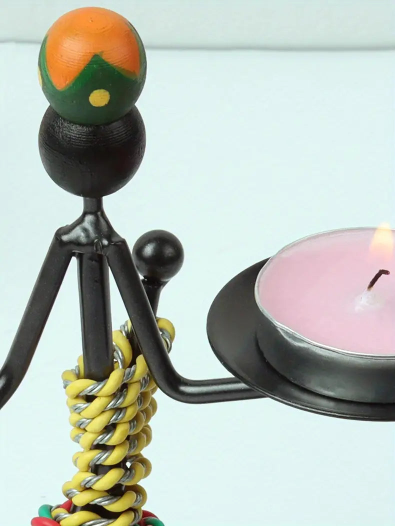 1 PC Iron Art Candle Holder for Tabletop Decoration