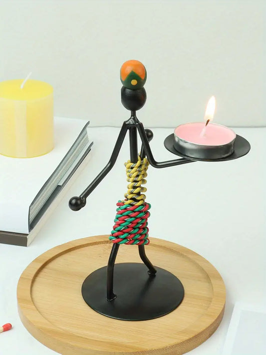 1 PC Iron Art Candle Holder for Tabletop Decoration