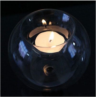 Crystal Lamp and Glass Candle Holder